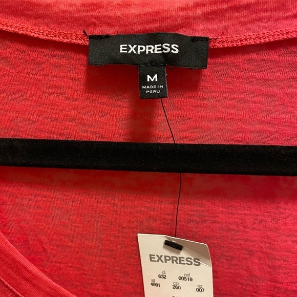 Express Pink Burnout Short Sleeve Pocket Tee Size M NEW - Picture 3 of 7
